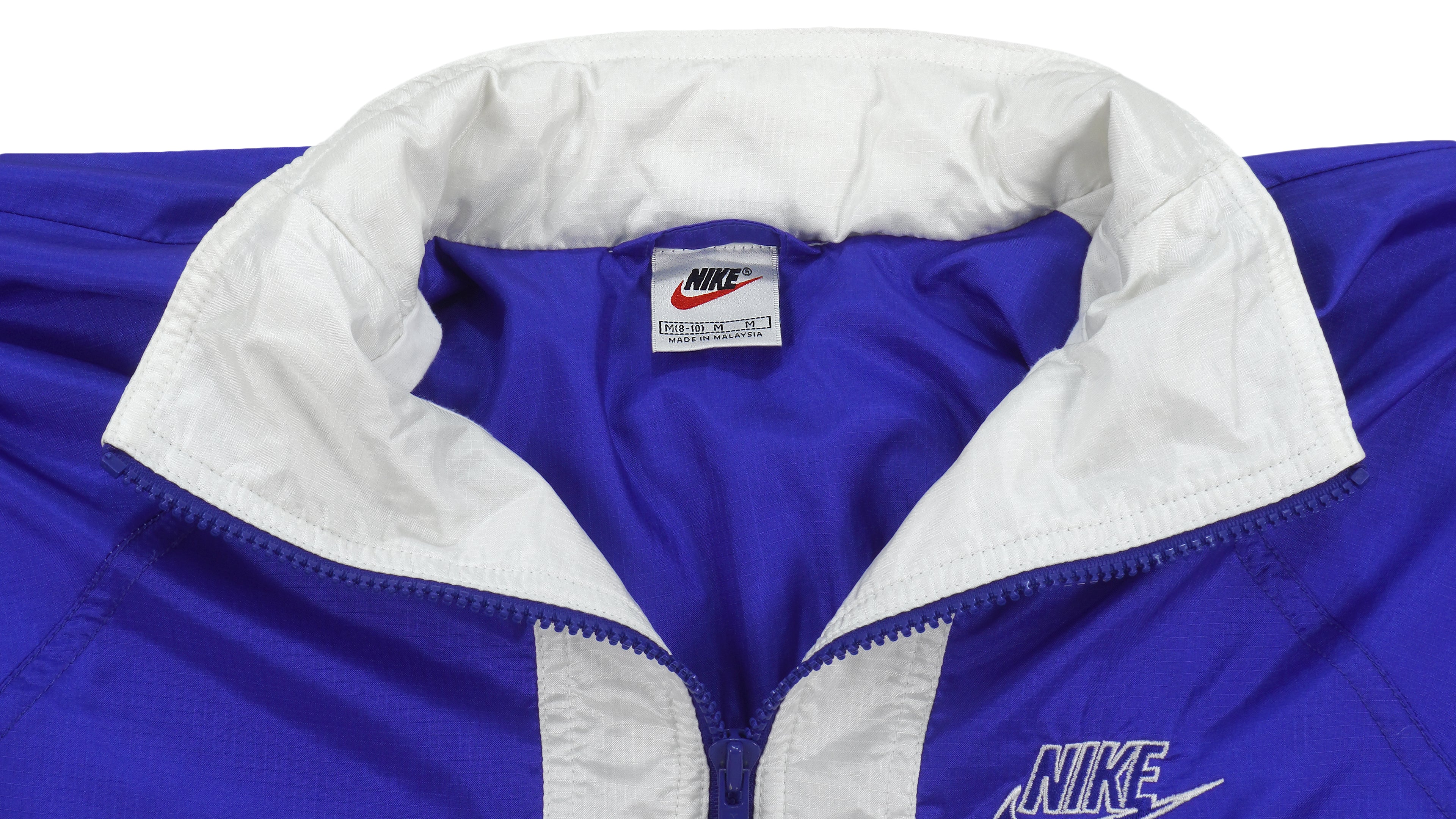 Nike - Blue & White Big Logo Windbreaker 1990s Medium Vintage Retro