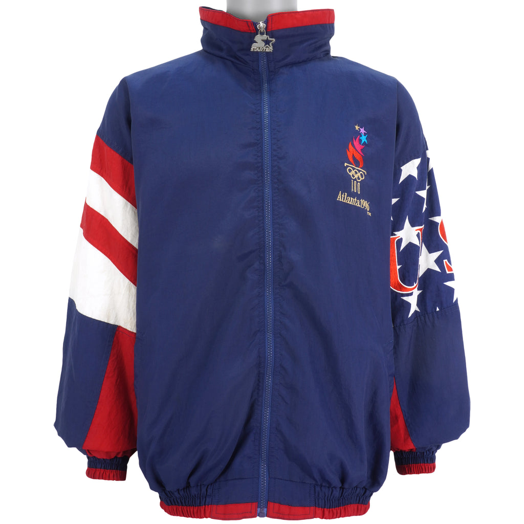 Starter - Atlanta Olympic Games, USA Big Spell-Out Windbreaker 1996 X-Large Vintage Retro