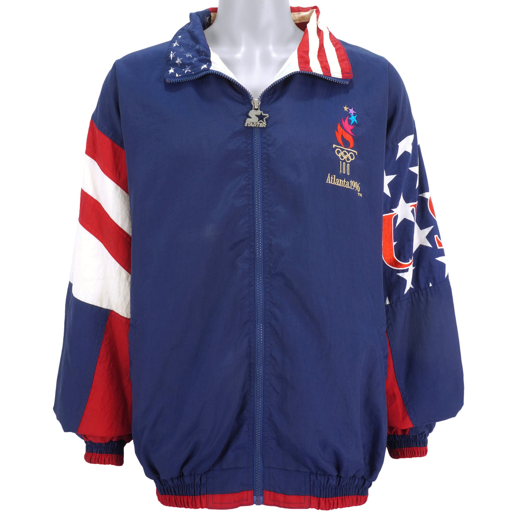 Starter - Atlanta Olympic Games, USA Big Spell-Out Windbreaker 1996 X-Large Vintage Retro