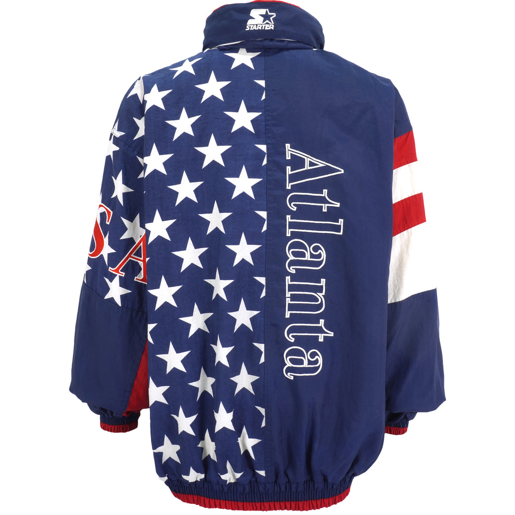 Starter - Atlanta Olympic Games, USA Big Spell-Out Windbreaker 1996 X-Large Vintage Retro