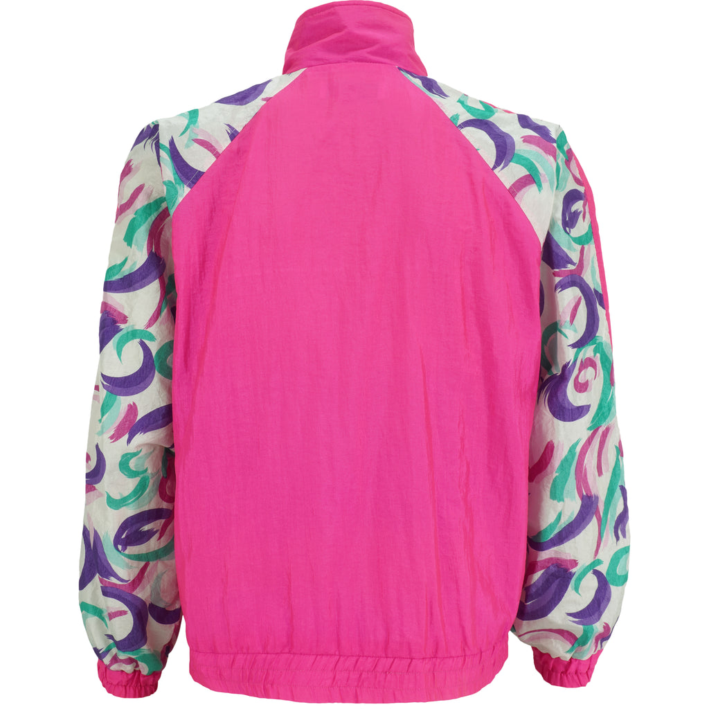 Fila - Pink Patterned Windbreaker 1990s Large Vintage Retro