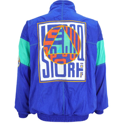 Le Coq Sportif - Blue Spell-Out Windbreaker 1990s Large
