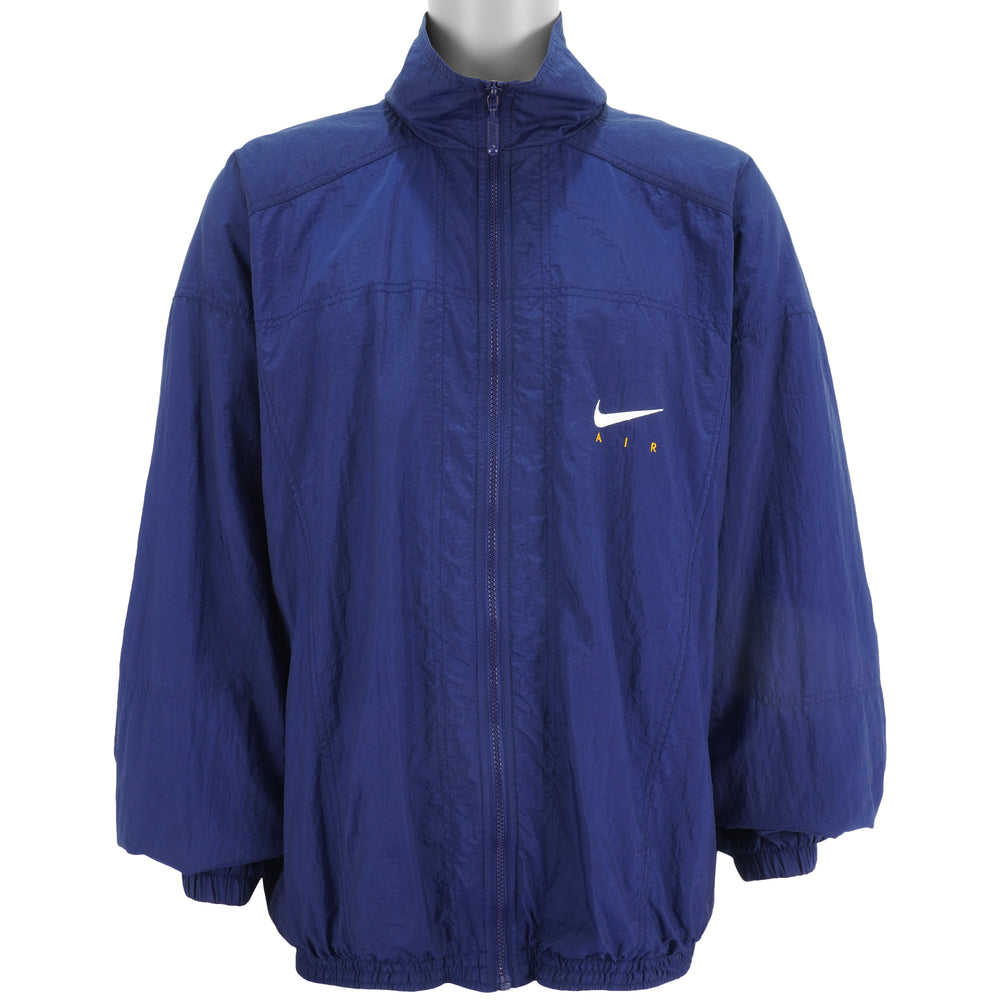 Nike  - Blue Embroidered Zip-Up Windbreaker 1990s XX-Large Vintage Retro