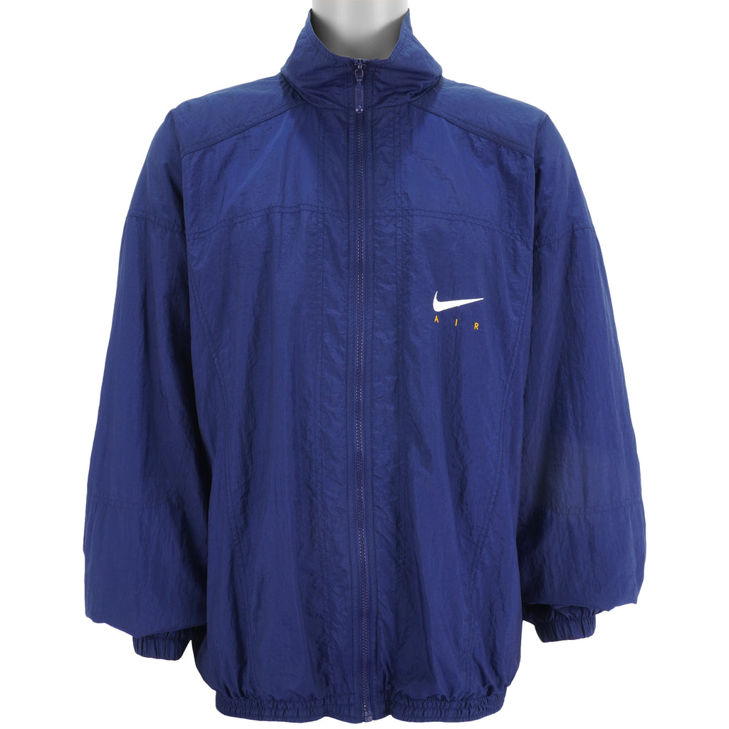 Nike  - Blue Embroidered Zip-Up Windbreaker 1990s XX-Large Vintage Retro