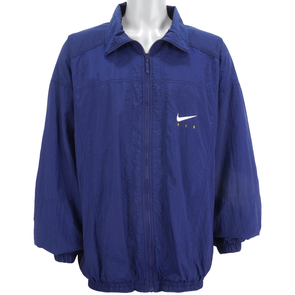 Nike  - Blue Embroidered Zip-Up Windbreaker 1990s XX-Large Vintage Retro
