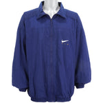 Nike  - Blue Embroidered Zip-Up Windbreaker 1990s XX-Large Vintage Retro