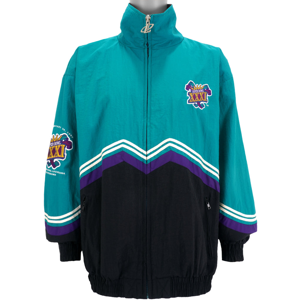 NFL (Logo Athletic) - New Orleans Super Bowl XXXI Windbreaker 1997 X-Large Vintage Retro Football