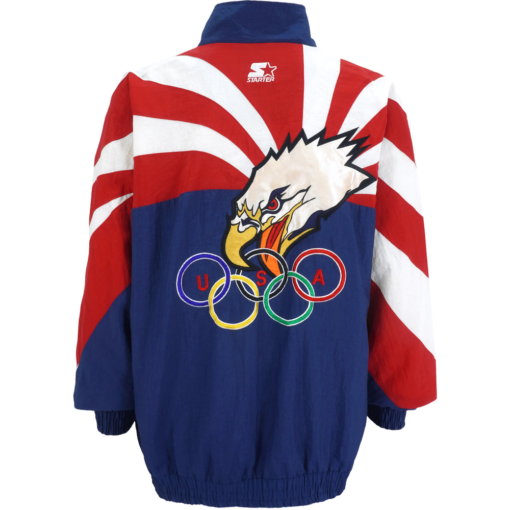 Starter - Blue U.S. Olympic Team Big Logo Jacket 1996 X-Large Vintage Retro