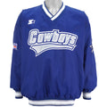Starter - Dallas Cowboys Big Spell-Out Pullover Windbreaker 1990s Large Vintage Retro Football