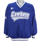 Starter - Dallas Cowboys Big Spell-Out Pullover Windbreaker 1990s Large Vintage Retro Football