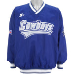 Starter - Dallas Cowboys Big Spell-Out Pullover Windbreaker 1990s Large Vintage Retro Football