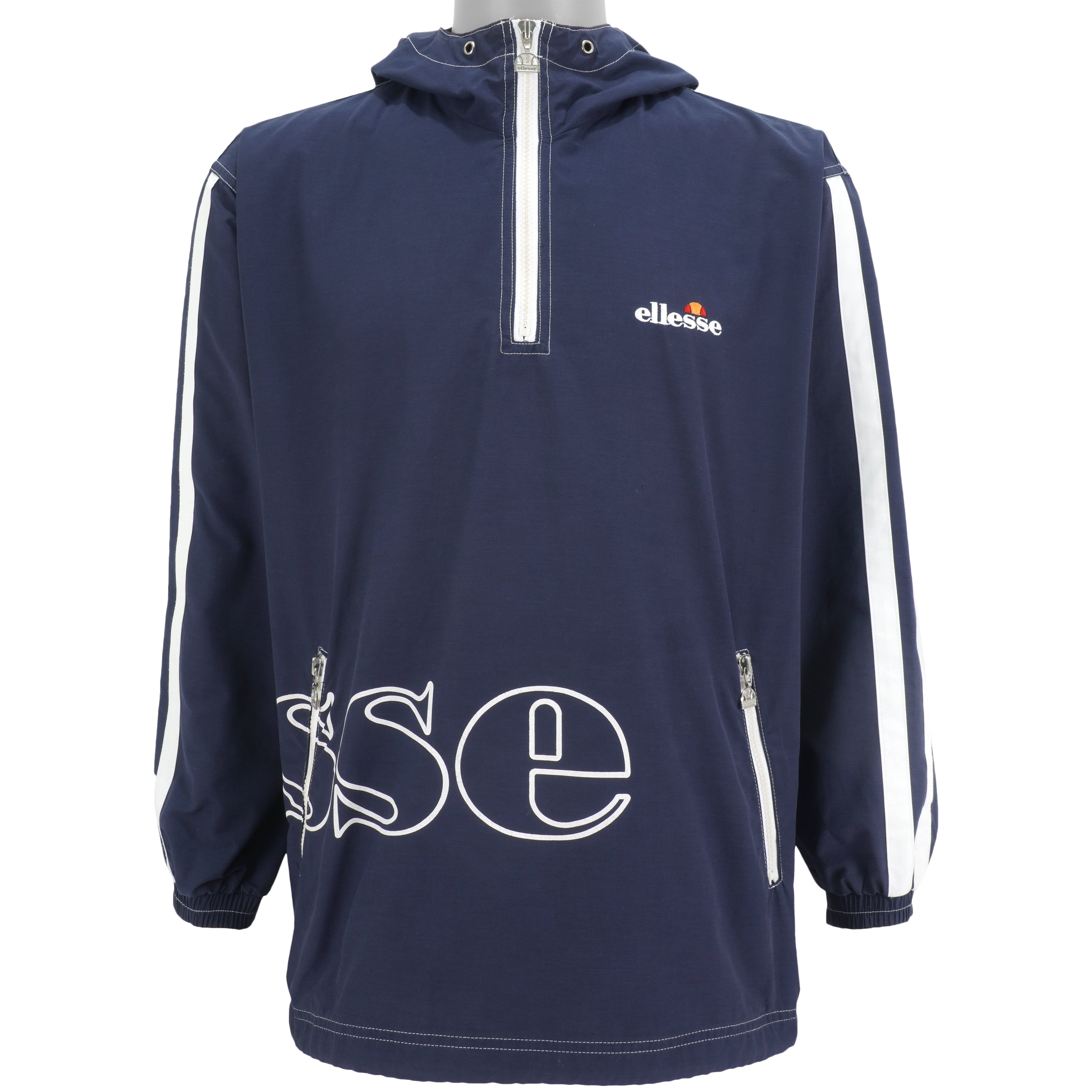 Ellesse - Zip-Up Hooded Windbreaker 1990s Large Vintage Reteo