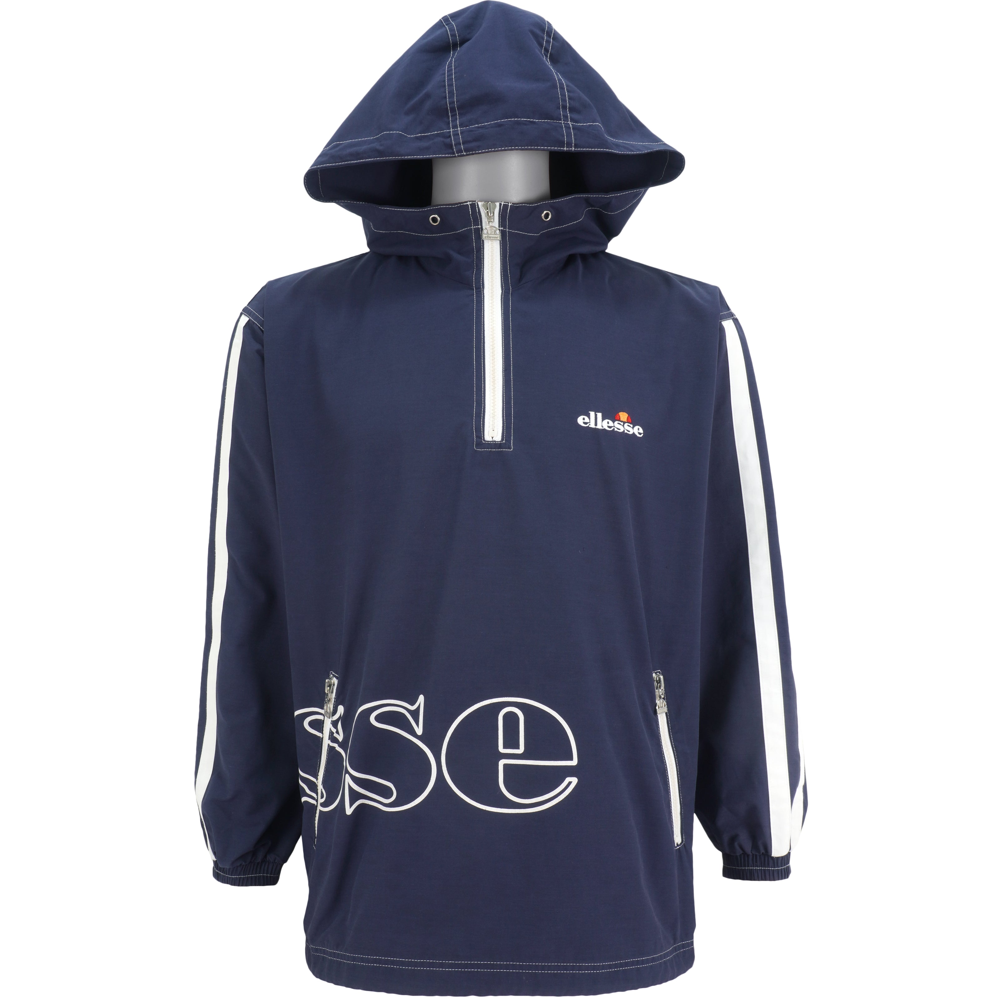 Ellesse - Zip-Up Hooded Windbreaker 1990s Large Vintage Reteo