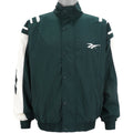 Reebok - Green Zip & Button-Up Windbreaker 1990s Medium Vintage Retro