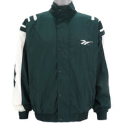 Reebok - Green Zip & Button-Up Windbreaker 1990s Medium Vintage Retro