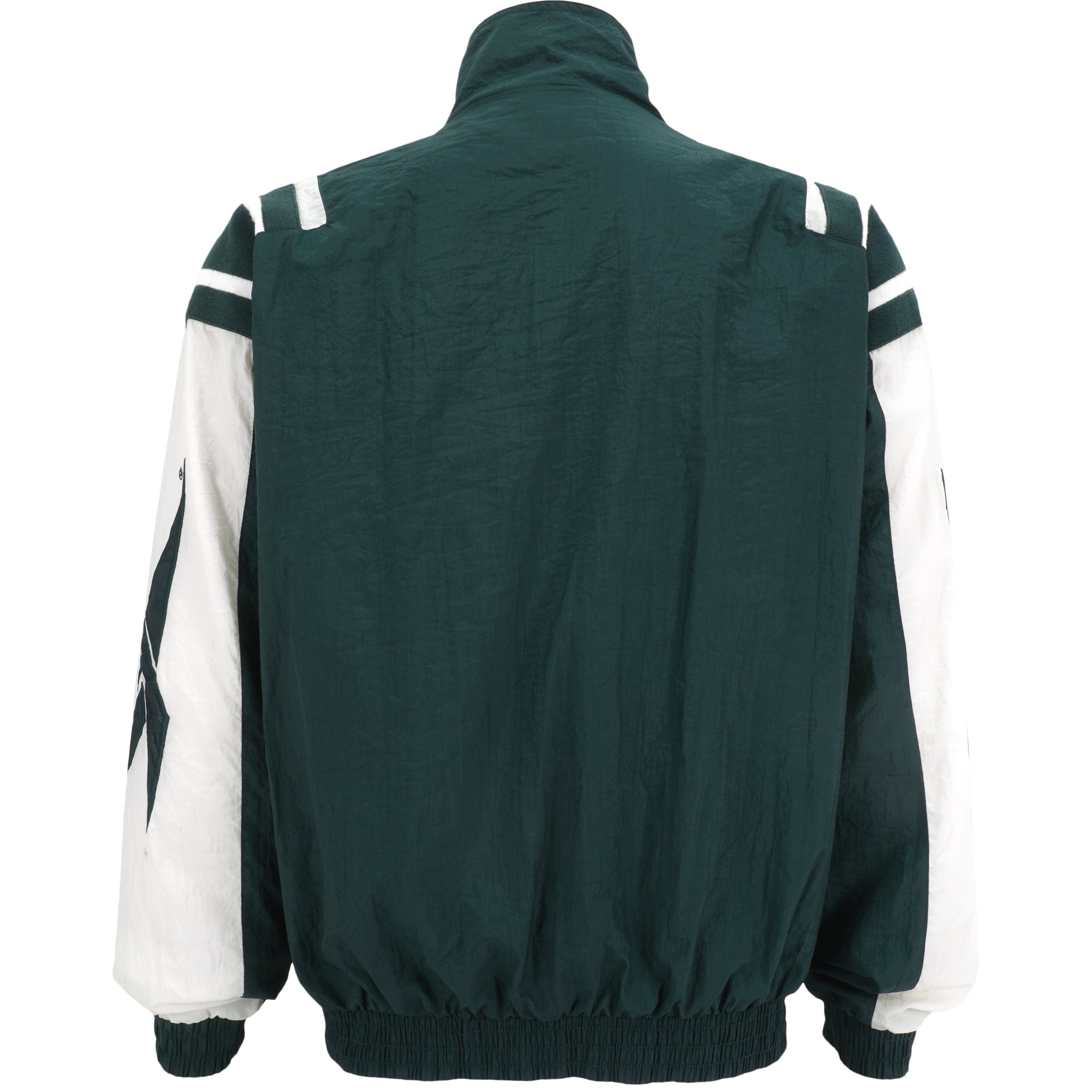 Reebok - Green Zip & Button-Up Windbreaker 1990s Medium Vintage Retro