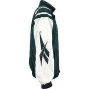 Reebok - Green Zip & Button-Up Windbreaker 1990s Medium Vintage Retro