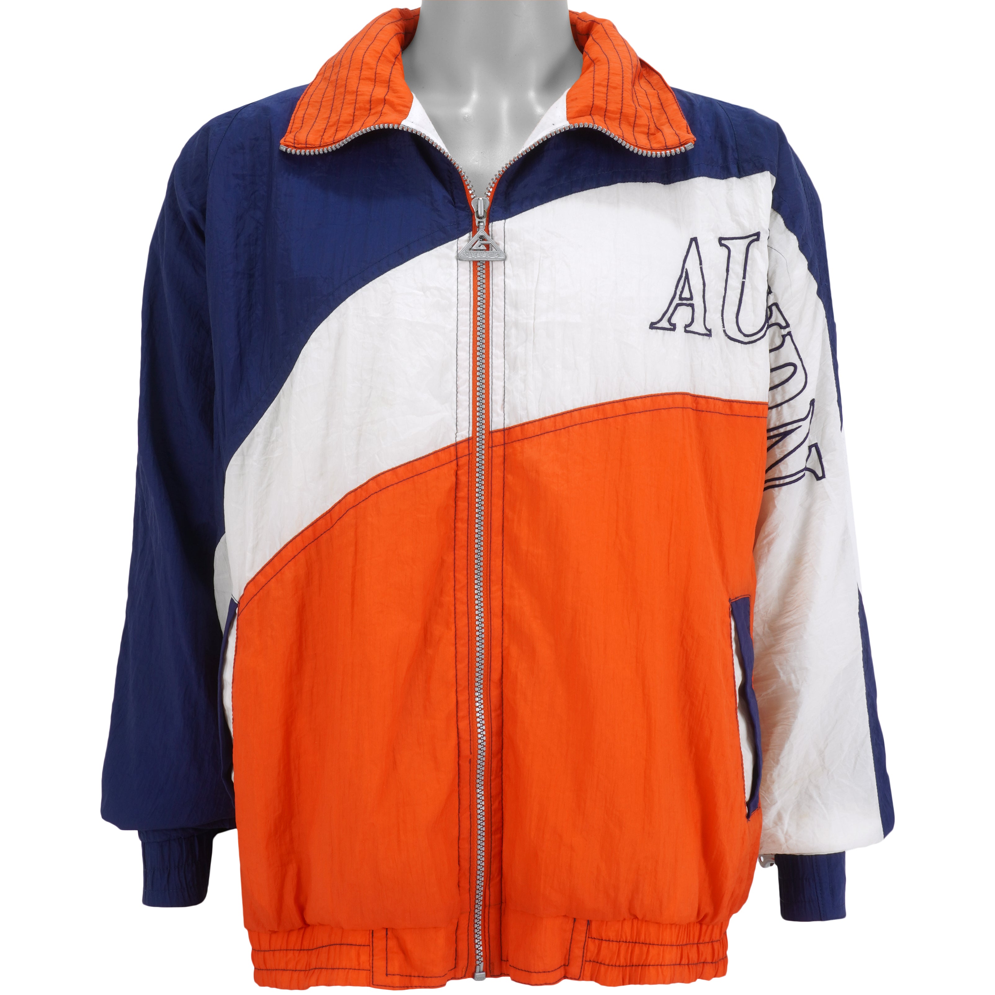 NCAA (Genuine Stuff) - Auburn Tigers Zip-Up Windbreaker 1990s Large Vintage Retro College
