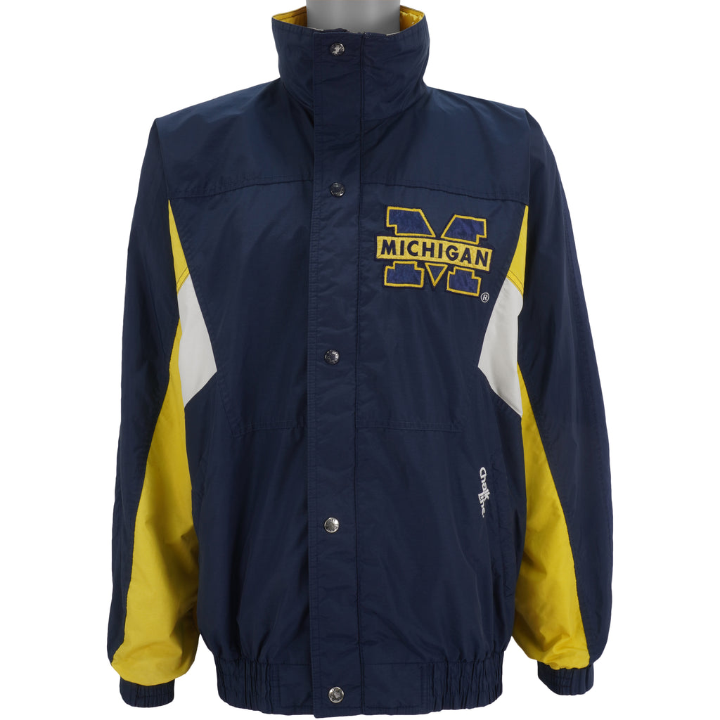 NCAA - Michigan Wolverines Zip & Button-Up Jacket 1990s Medium Vintage Retro Colleage