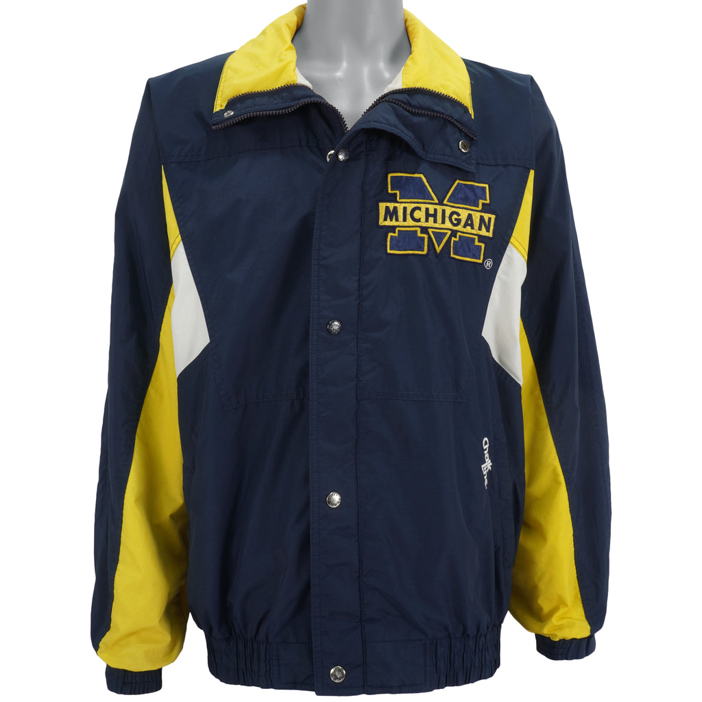 NCAA - Michigan Wolverines Zip & Button-Up Jacket 1990s Medium Vintage Retro Colleage