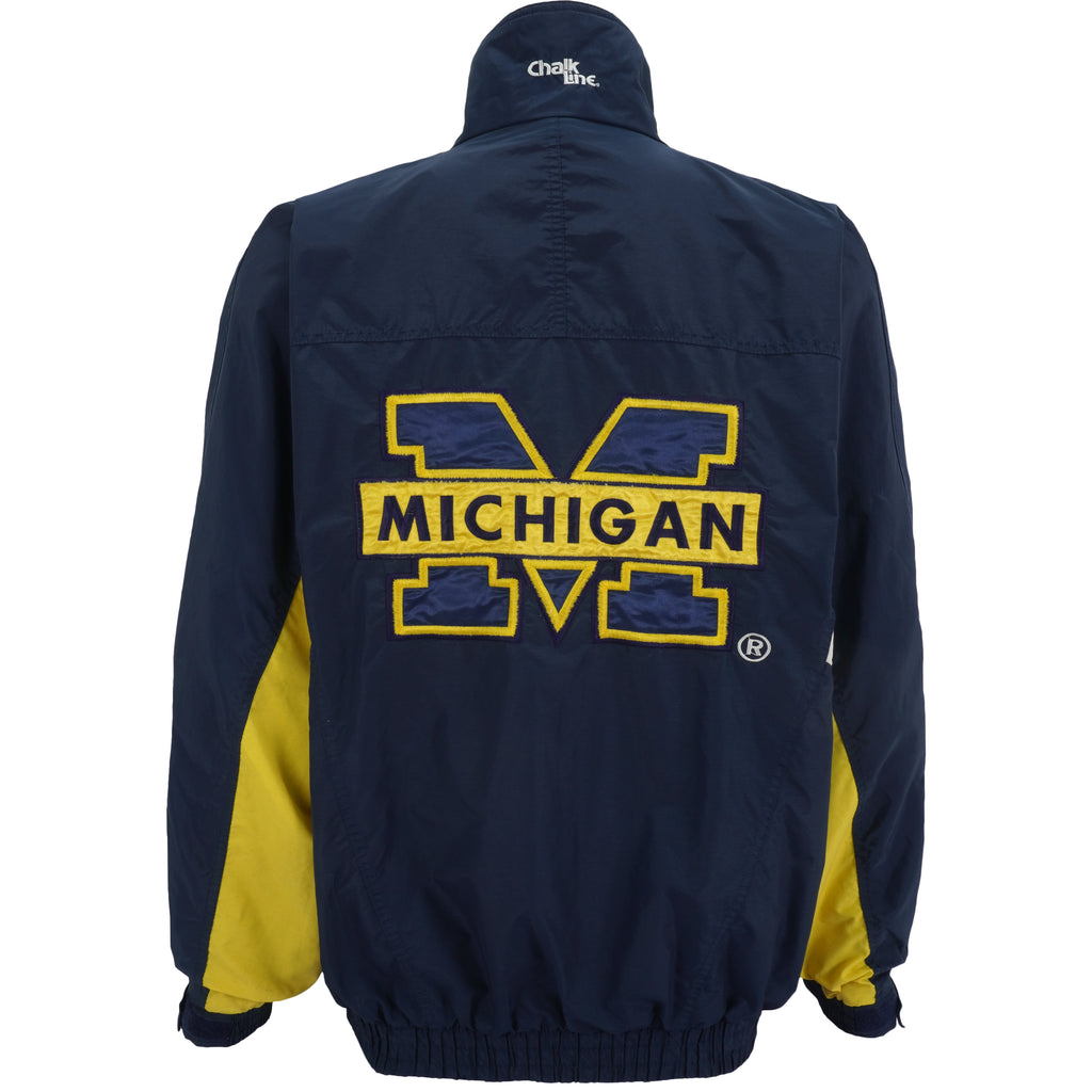 NCAA - Michigan Wolverines Zip & Button-Up Jacket 1990s Medium Vintage Retro Colleage