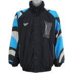 NFL (Reebok) - Carolina Panthers Zip & Button-Up Windbreaker 1990s X-Large Vintage Retro Football