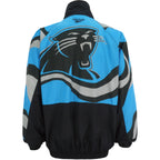 NFL (Reebok) - Carolina Panthers Zip & Button-Up Windbreaker 1990s X-Large Vintage Retro Football