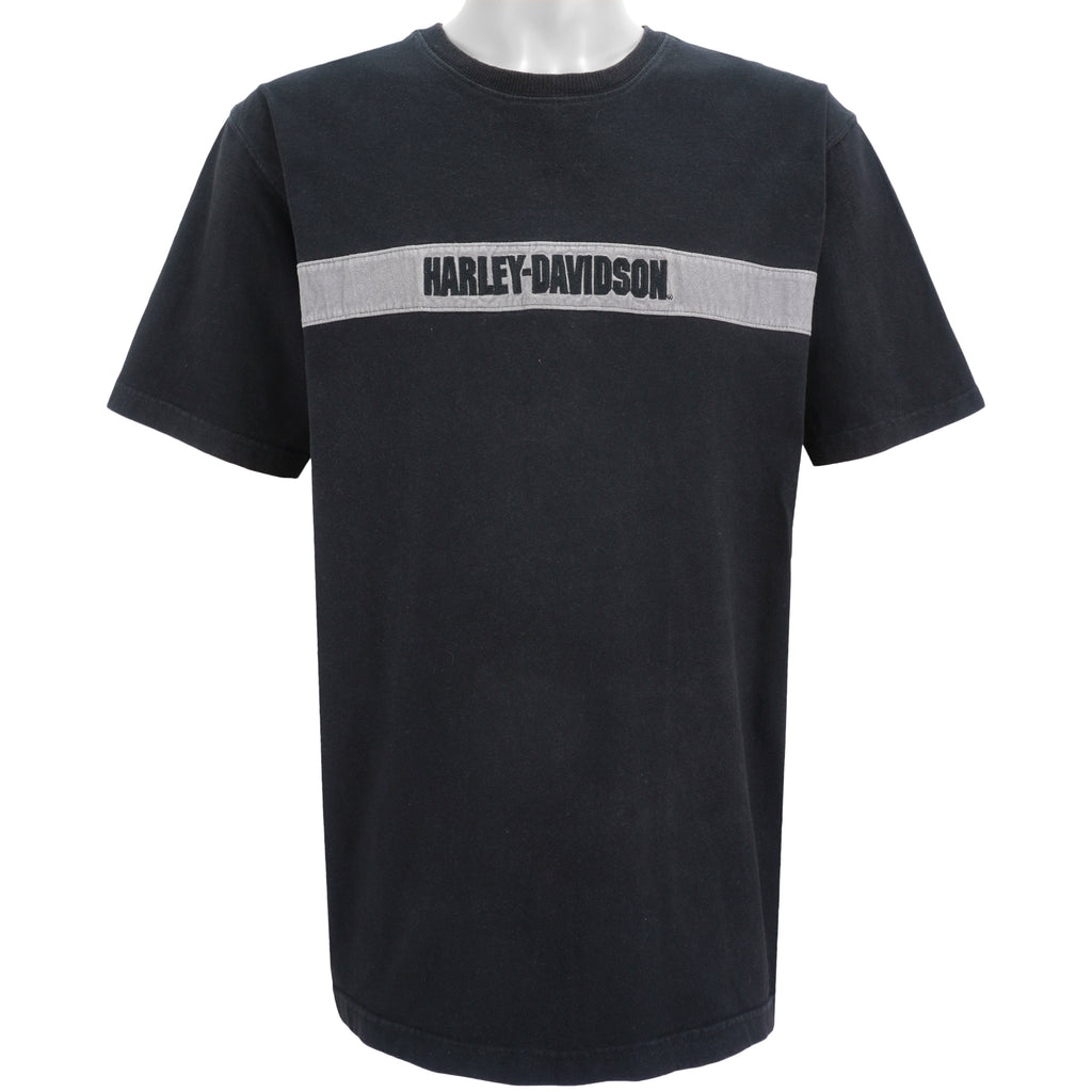 Harley Davidson - Spell-Out Embroidered T-Shirt 1990s X-Large Vintage Retro