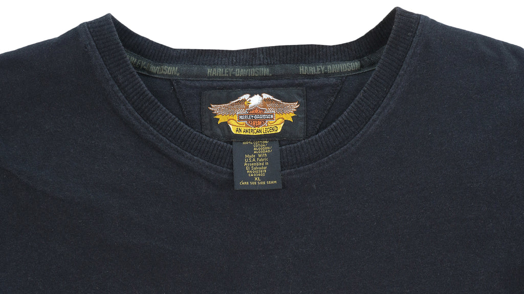Harley Davidson - Spell-Out Embroidered T-Shirt 1990s X-Large Vintage Retro