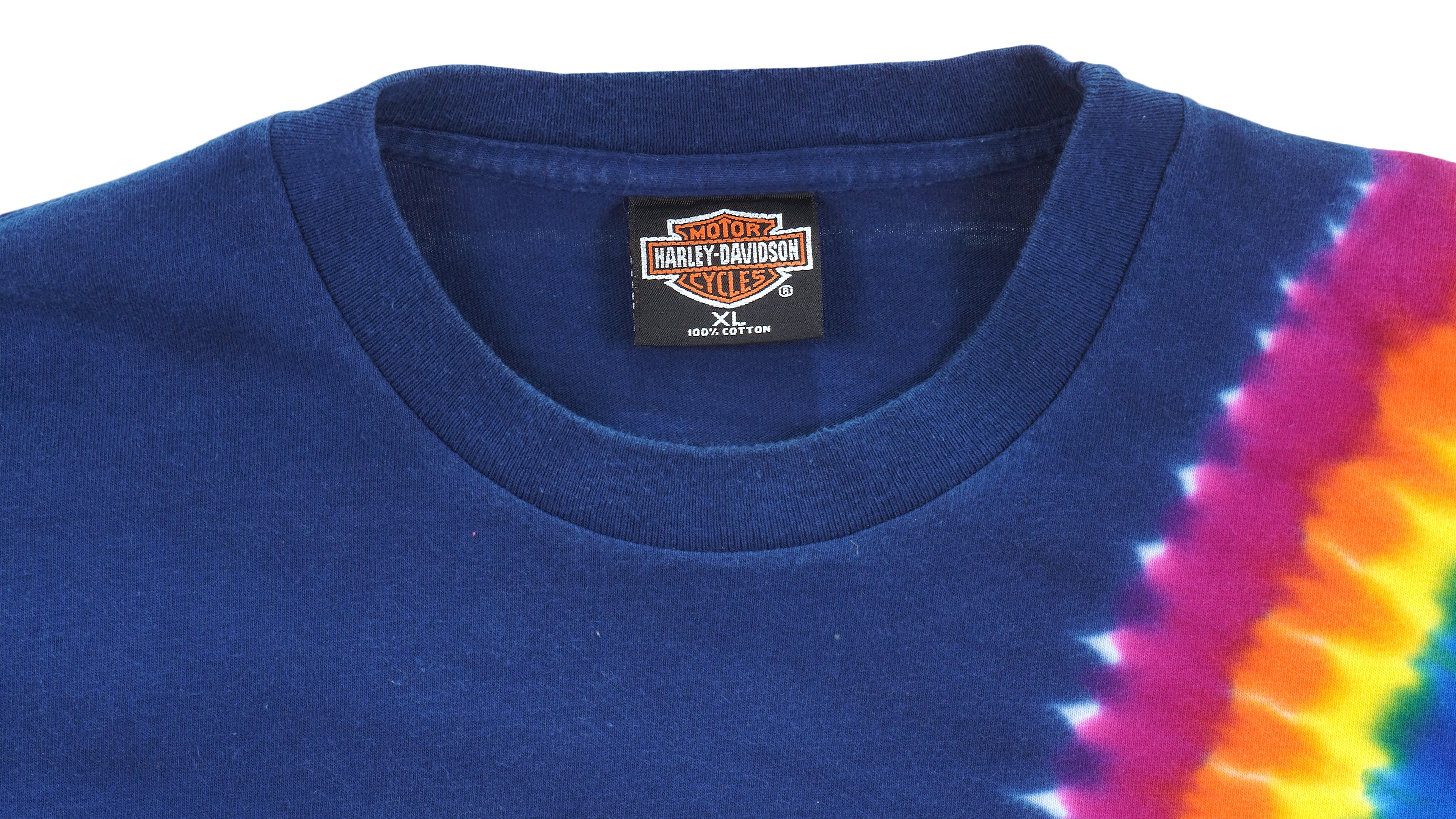 Harley Davidson - Spell-Out Tied-Dyed T-Shirt 1990s X-Large Vintage Retro