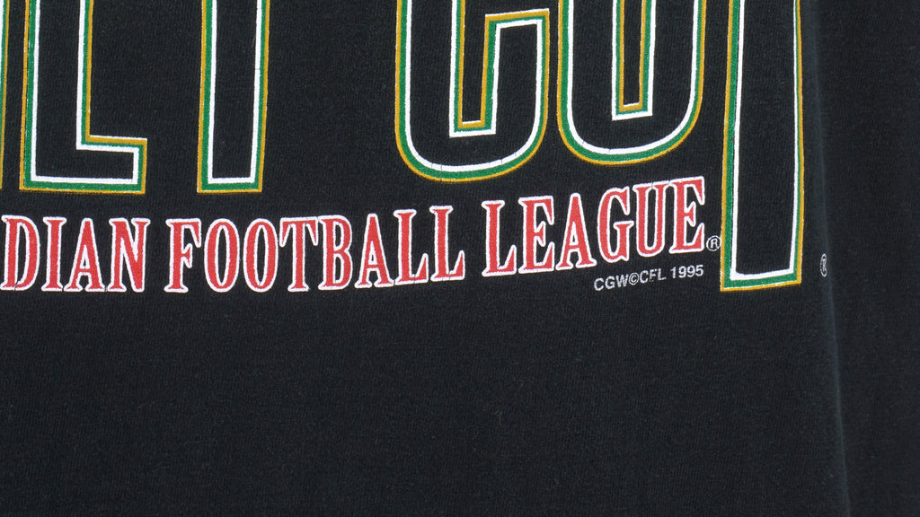 CFL - Grey Cup Regina, Saskatchewan Spell-Out T-Shirt 1995 Large Vintage Retro Football