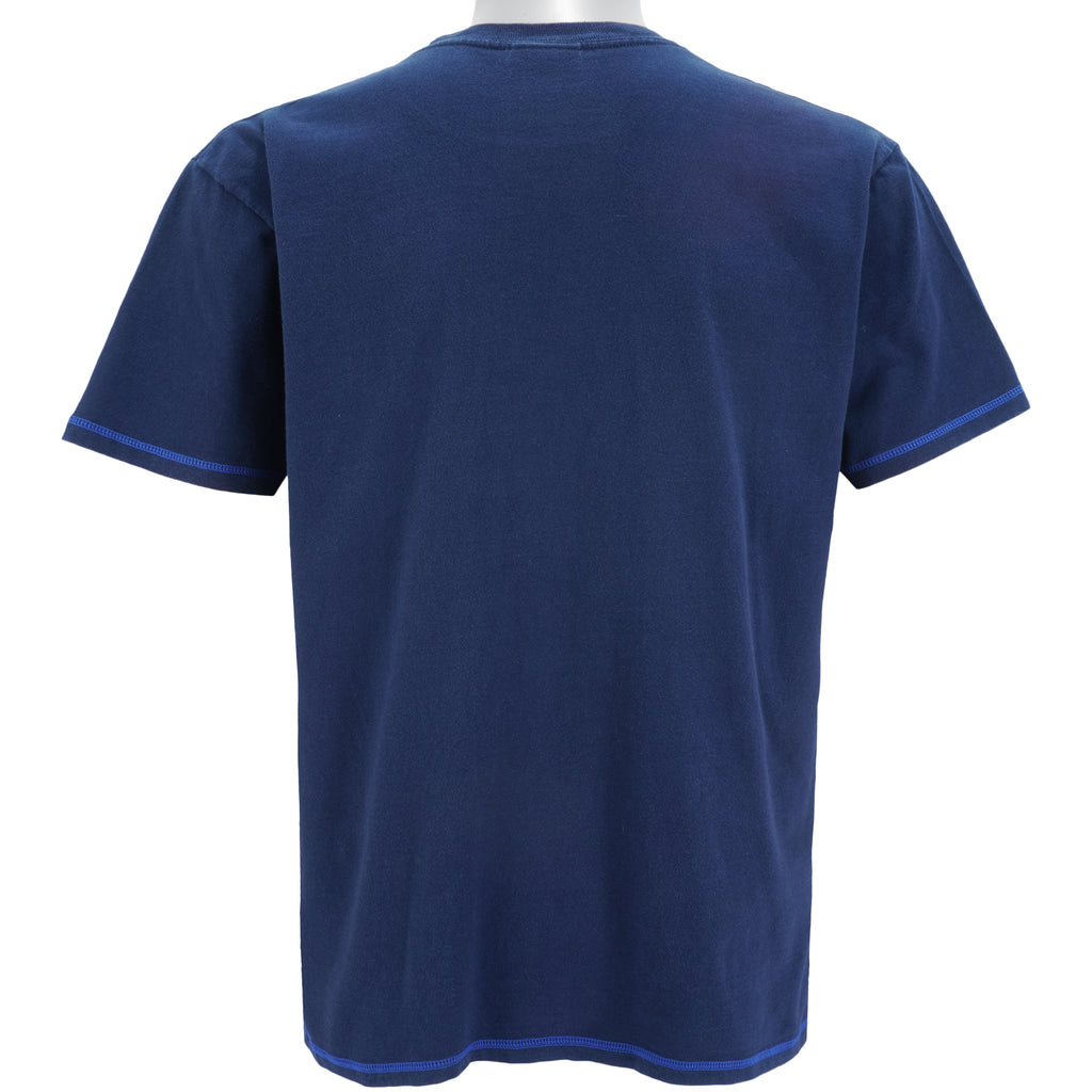 Nike - Blue Big Spell-Out & Logo T-Shirt 1990s X-Large Vintage Retro