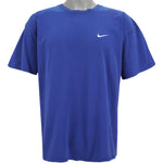 Nike - Blue Classic Embroidered Logo T-Shirt 1990s X-Large