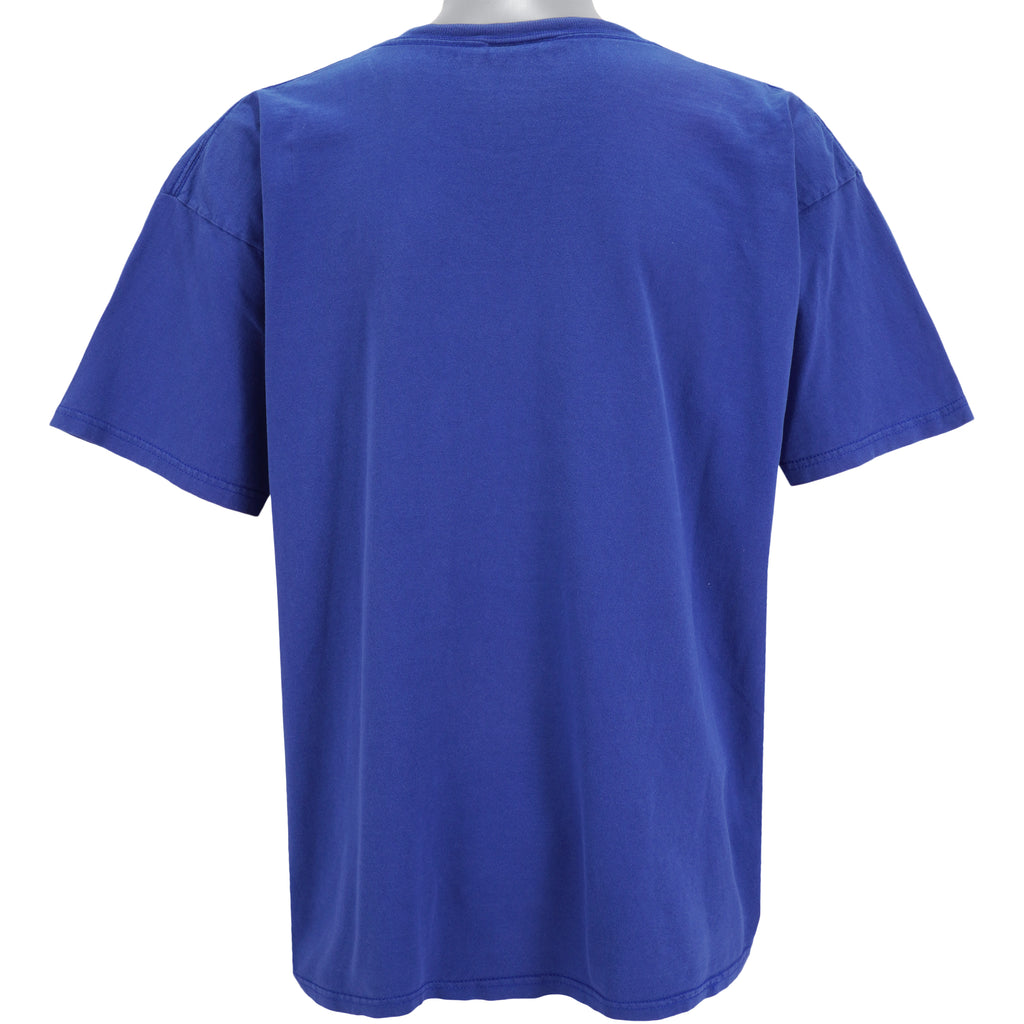 Nike - Blue Embroidered T-Shirt 1990s X-Large Vintage Retro
