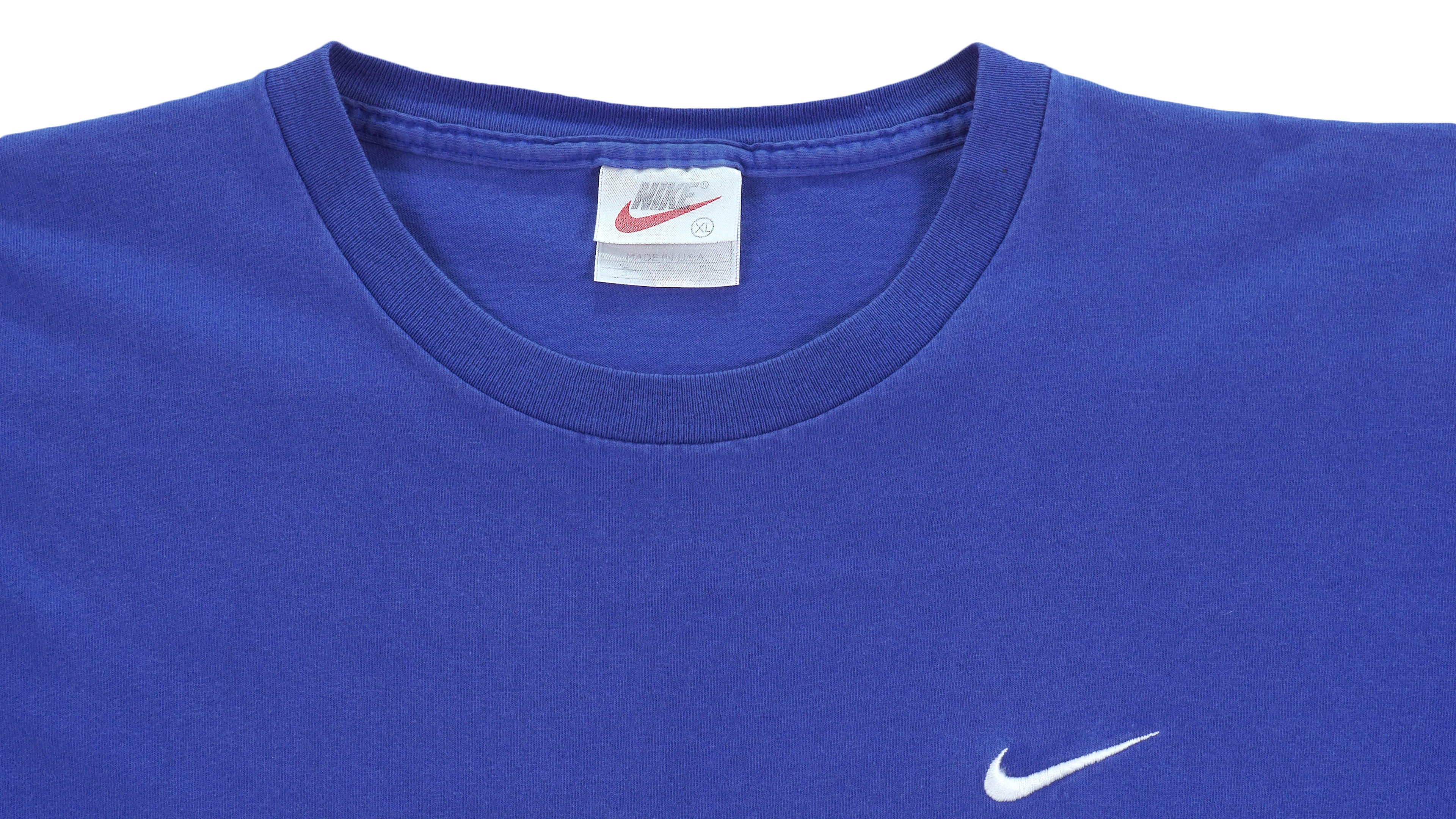 Nike - Blue Embroidered T-Shirt 1990s X-Large Vintage Retro