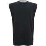 Nike - Black Embroidered Sleeveless Shirt 1990s Medium Vintage Retro