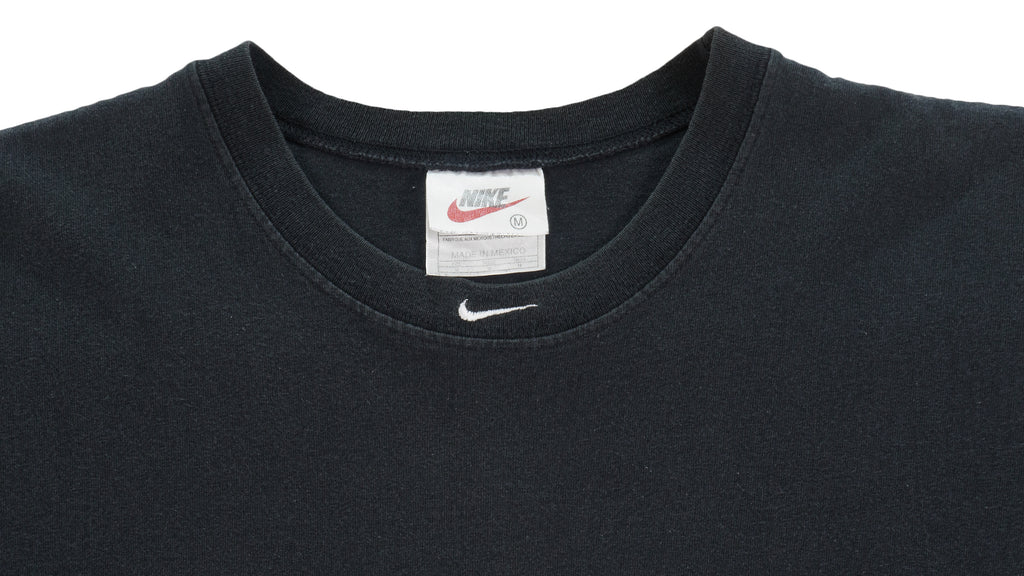 Nike - Black Embroidered Sleeveless Shirt 1990s Medium Vintage Retro