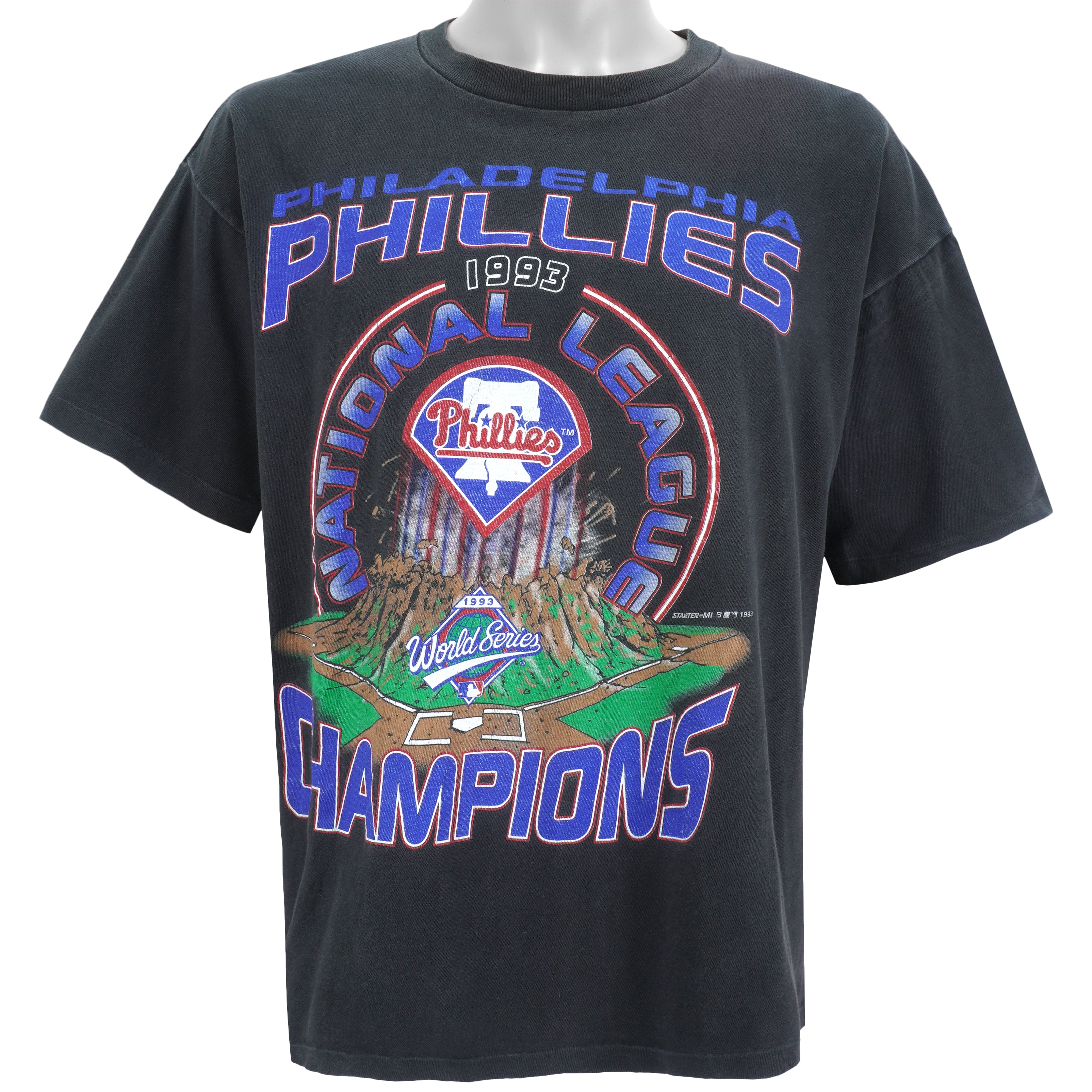 Starter - Philadelphia Phillies, World Series Champs T-Shirt 1993 X-Large Vintage Retro Baseball