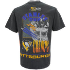 NHL (Salem) - Pittsburgh Penguins Stanley Cup Championship 2 Side T-Shirt 1991 Large Vintage Retro Hockey