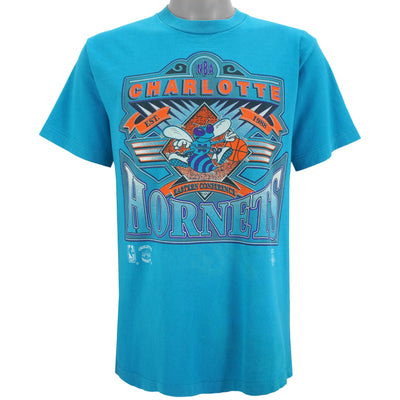 NBA (Trench) - Charlotte Hornets Big Logo T-Shirt 1990s Large