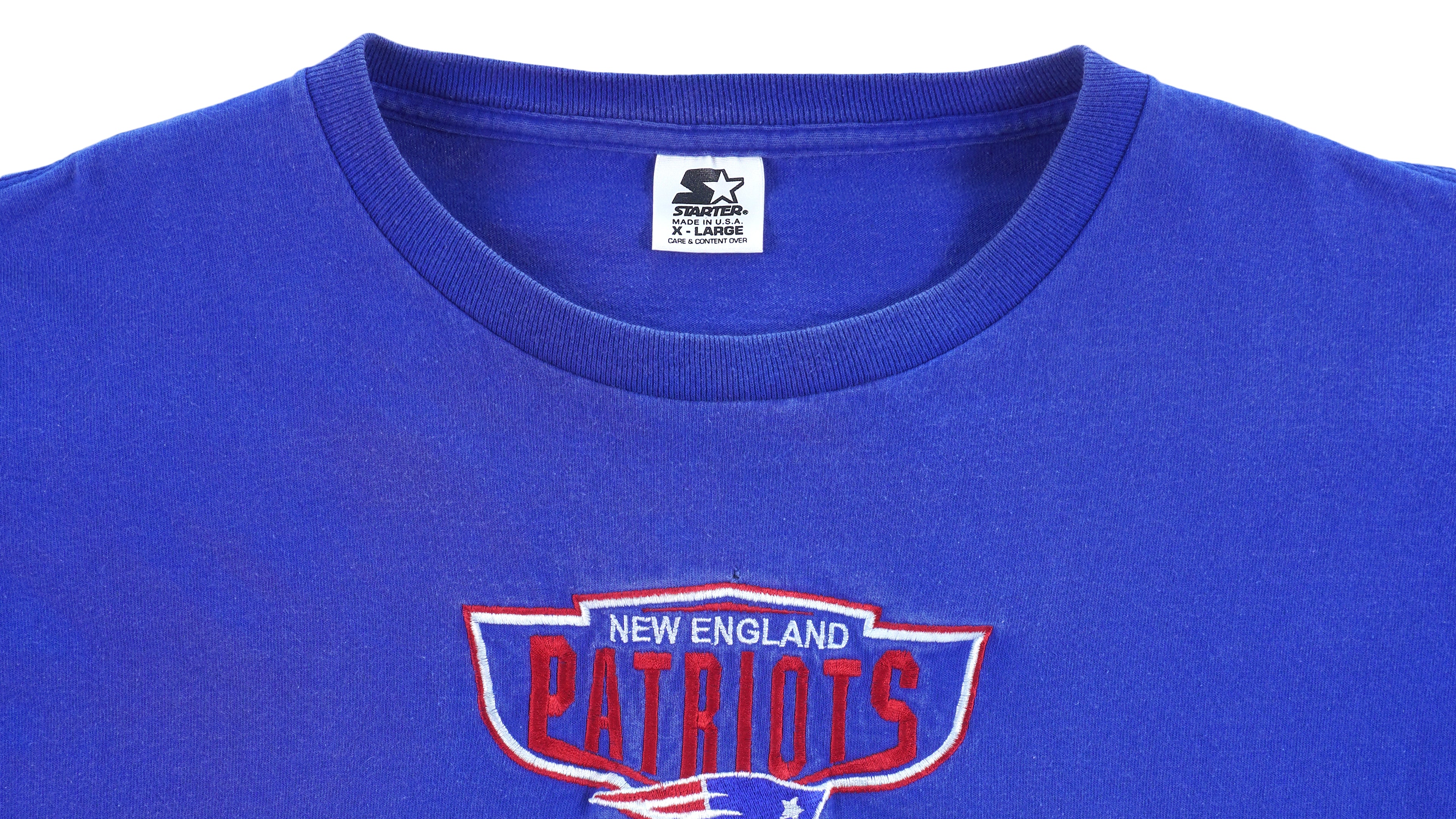 Starter - New England Patriots Embroidered T-Shirt 1990s X-Large Vintage Retro Football