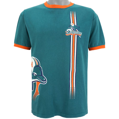 NFL (Tee Jays) - Miami Dolphins Spell-Out T-Shirt 1990s Large
