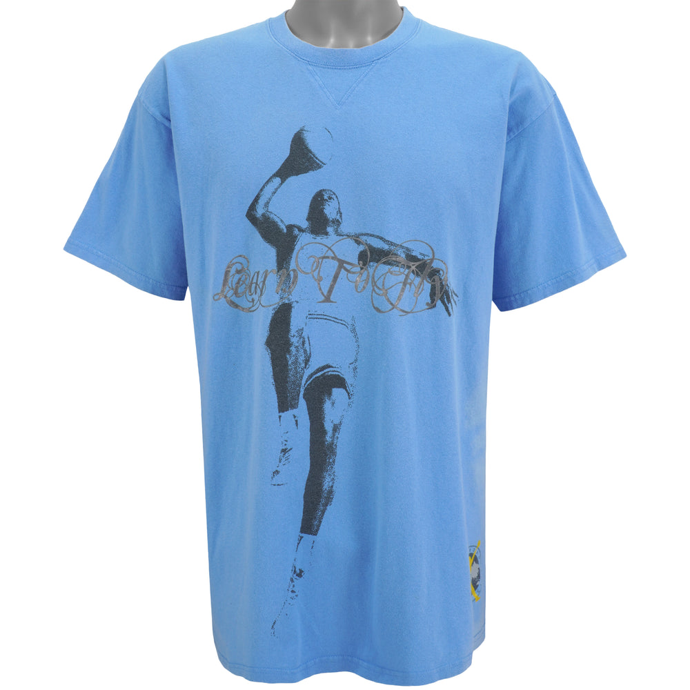 Nike - Blue Jordan, Learn To Fly Big Logo T-Shirt 1990s Large Vintage Retro Basketball