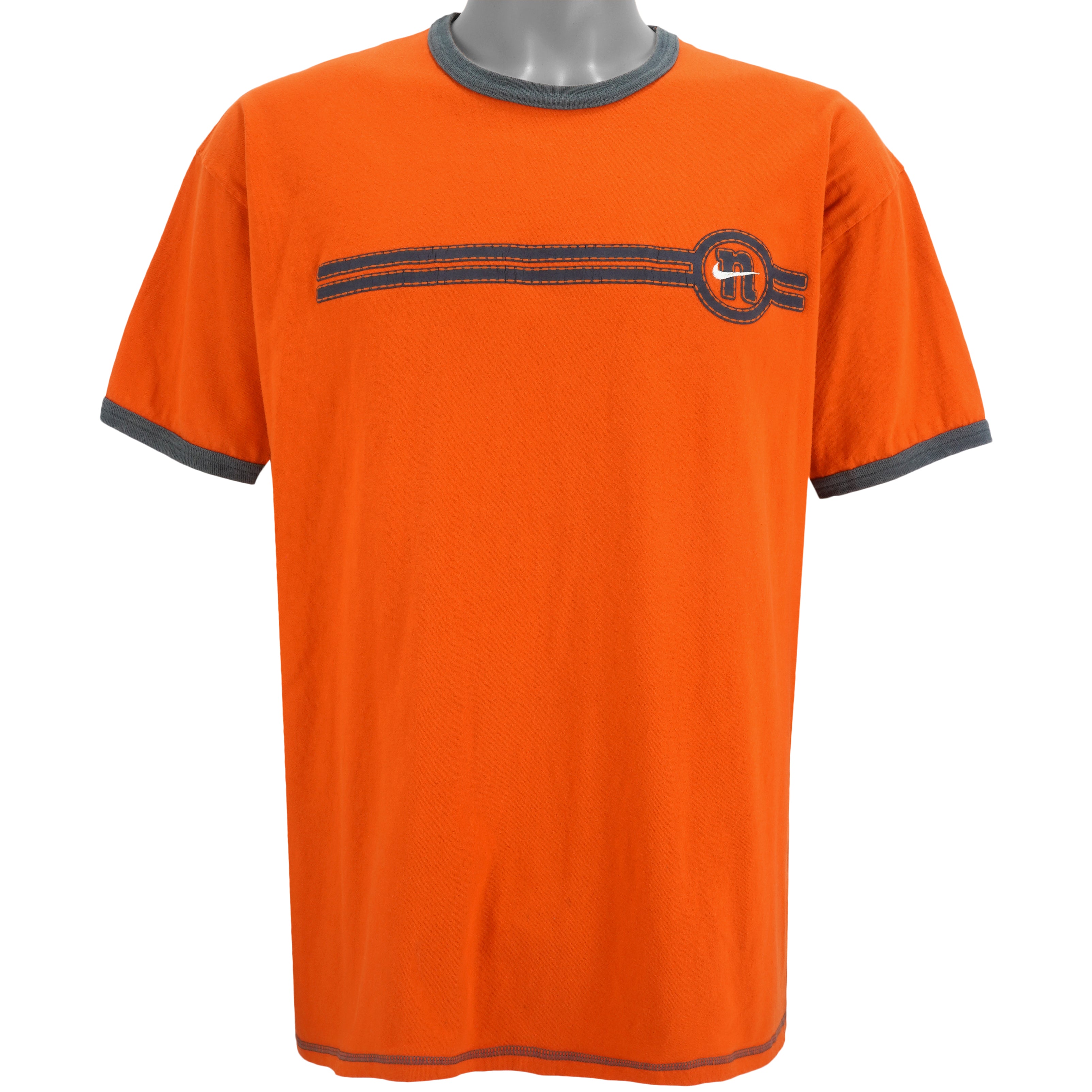 Nike - Orange N Logo T-Shirt 1990s XX-Large Vintage Retro