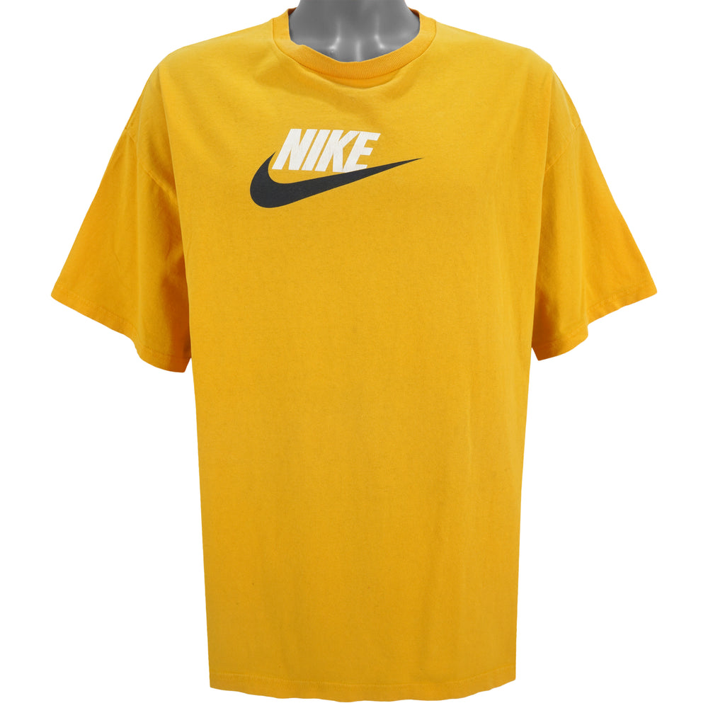Nike - Yellow Big Spell-Out T-Shirt 1990s XX-Large Vintage Retro