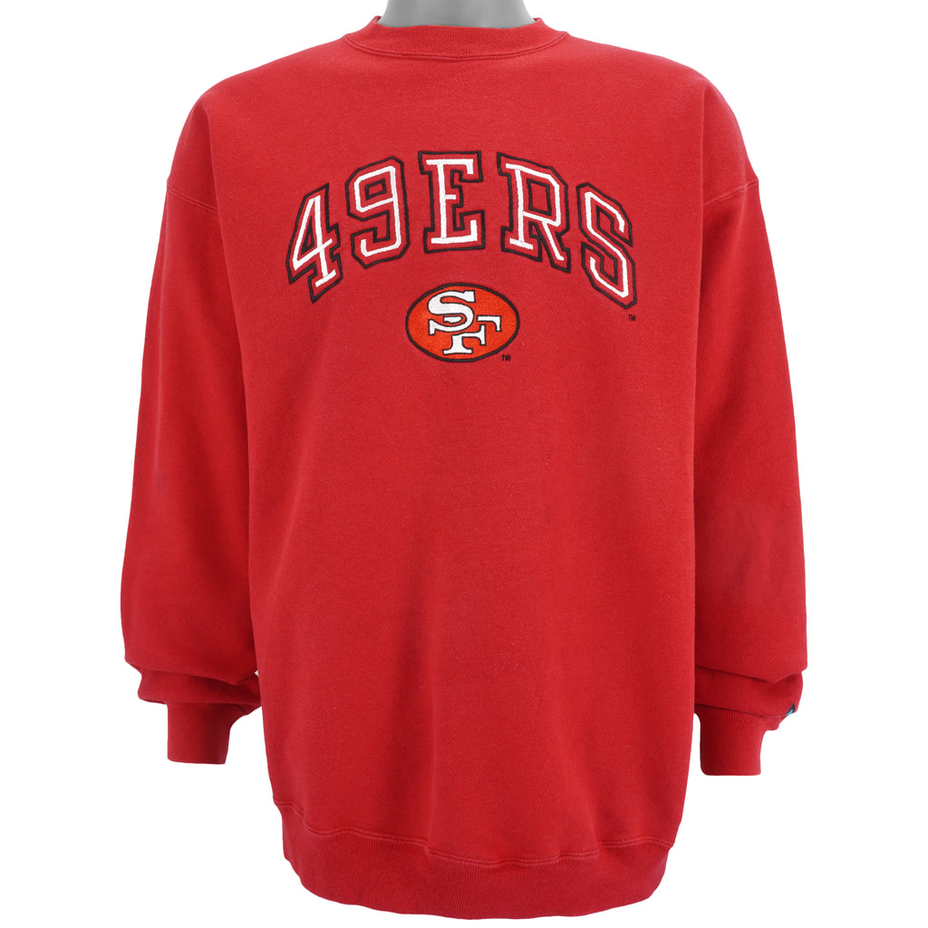 NFL (Logo Athletic) - San Francisco 49ers Spell-Out Sweatshirt 1990s Large Vintage Retro Football