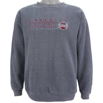 NBA (Magic Johnson T's) - Houston Rockets Embroidered Crew Neck Sweatshirt 1990s Large