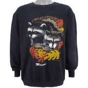 Vintage (Delta) - Missouri - Raccoon Crew Neck Sweatshirt 1991 X-Large Vintage Retro