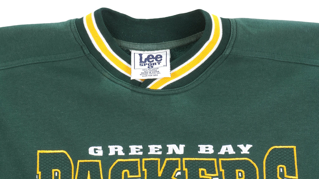 NFL (Lee) - Green Bay Packers Embroidered Crew Neck Sweatshirt 1990s Large Vintage Retro Football