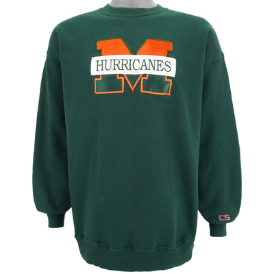 NCAA (CS) - Miami Hurricanes Spell-Out Crew Neck Sweatshirt 1990s X-Large